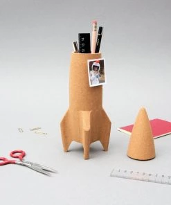 HausOfRex Looking Playing Loving Cork Rocket Desk Tidy