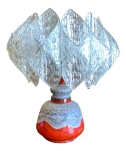 HausOfRex Lighting Vintage 70's German Ceramic Table Lamp W/plexiglass Shade