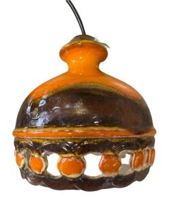 HausOfRex Lighting Vintage German Fat Lava Orange Ceramic Pendant Light 1960's
