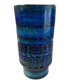 HausOfRex Living Bitossi Aldo Londi Rimini Blue Large Vase - Mid Century Italian Ceramic
