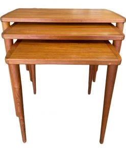 HausOfRex Living Danish Modern Teak Mid Century Nesting Tables
