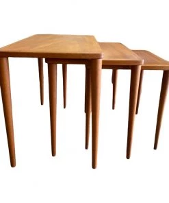 HausOfRex Living Danish Modern Teak Mid Century Nesting Tables