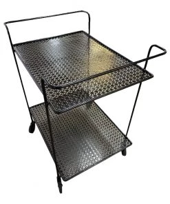 HausOfRex Atomic Age Perforated Metal Service Cart