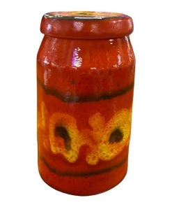 HausOfRex Danish Mid Century Red Canister Ceramic Looking Playing Loving