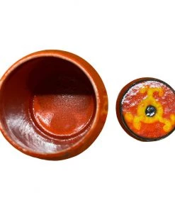 HausOfRex Danish Mid Century Red Canister Ceramic Looking Playing Loving