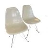 Dining Modernica Eiffel Tower Base Authorized Issue Fiberglass Shell Chairs (set Of 2)