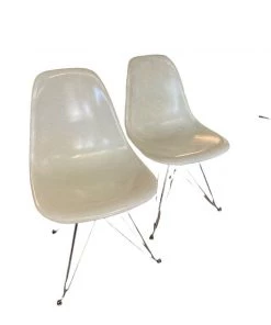 Dining Modernica Eiffel Tower Base Authorized Issue Fiberglass Shell Chairs (set Of 2)