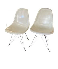Dining Modernica Eiffel Tower Base Authorized Issue Fiberglass Shell Chairs (set Of 2)