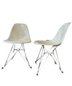 Dining Modernica Eiffel Tower Base Authorized Issue Fiberglass Shell Chairs (set Of 2)