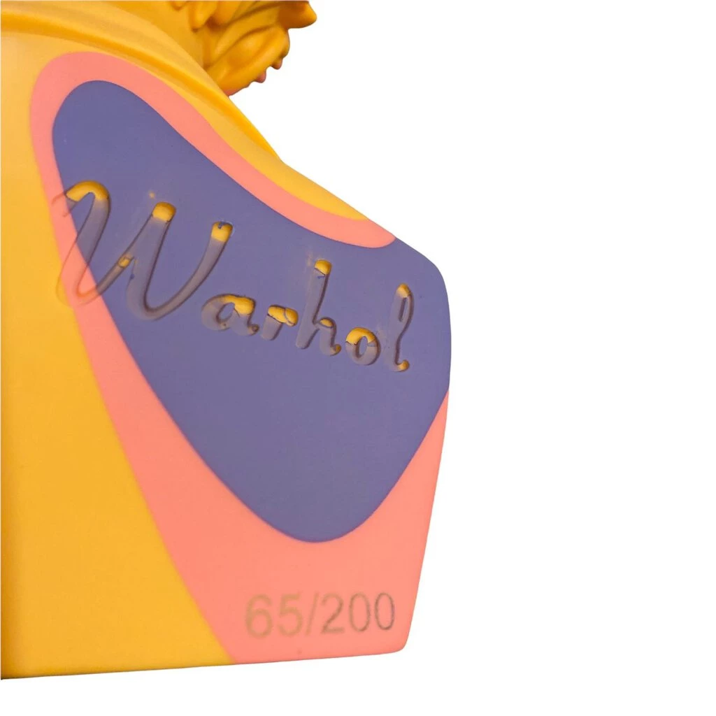 HausOfRex Andy Warhol Limited Edition 12" Bust Orange Camouflage Vinyl Art Sculpture 4 HausOfRex Andy Warhol Limited Edition 12" Bust Orange Camouflage Vinyl Art Sculpture