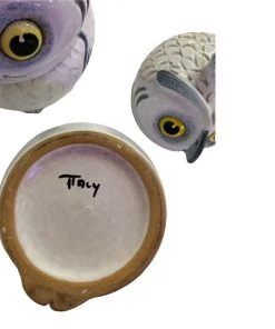 HausOfRex Italian Ceramic Mid Century Owl Canisters (set Of 3)