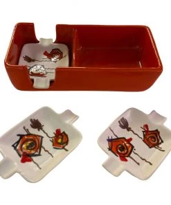 HausOfRex Raymor Mid Century Modern Italian Ceramic Ashtray Set (4 Piece)