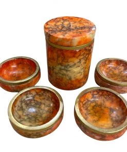 HausOfRex Italian Alabaster Mid Century Ashtray Set (6 Pieces) Living