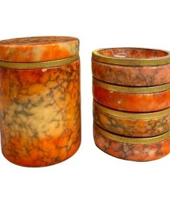 HausOfRex Italian Alabaster Mid Century Ashtray Set (6 Pieces) Living