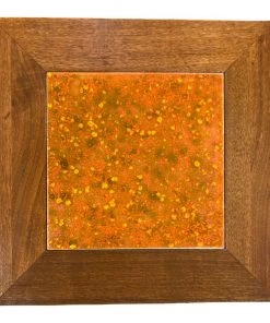 Mid Century Brown Saltman Orange Enamel Side Tab;e Living