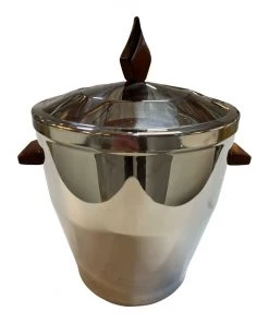 HausOfRex Looking Playing Loving Mid Century Polished Steel And Rosewood Ice Bucket