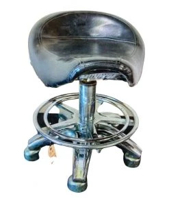 HausOfRex Vintage Leather Saddle Stool