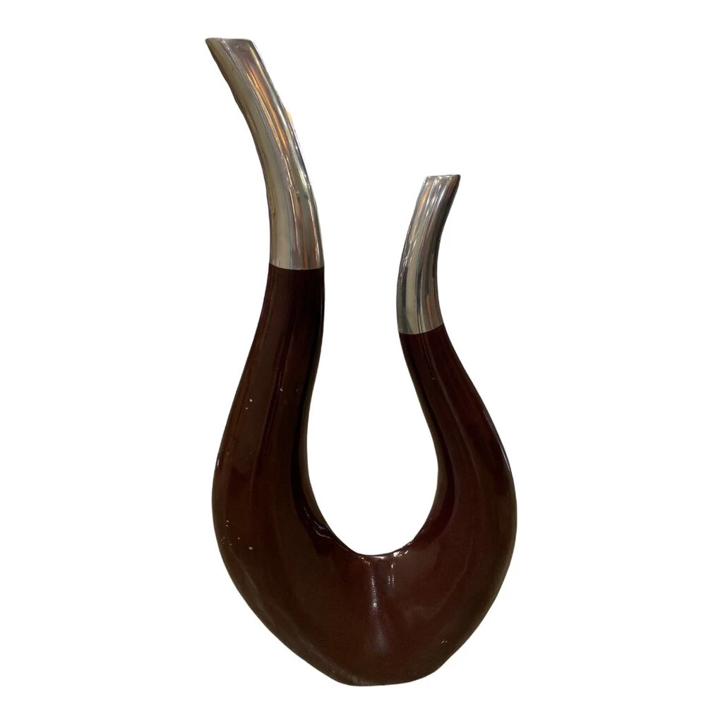 HausOfRex Abstract Chrome & Lacquer Flower Vase 1 HausOfRex Abstract Chrome & Lacquer Flower Vase