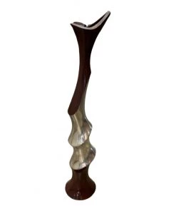 HausOfRex Looking Playing Loving Abstract Tall Chrome & Lacquer Flower Vase