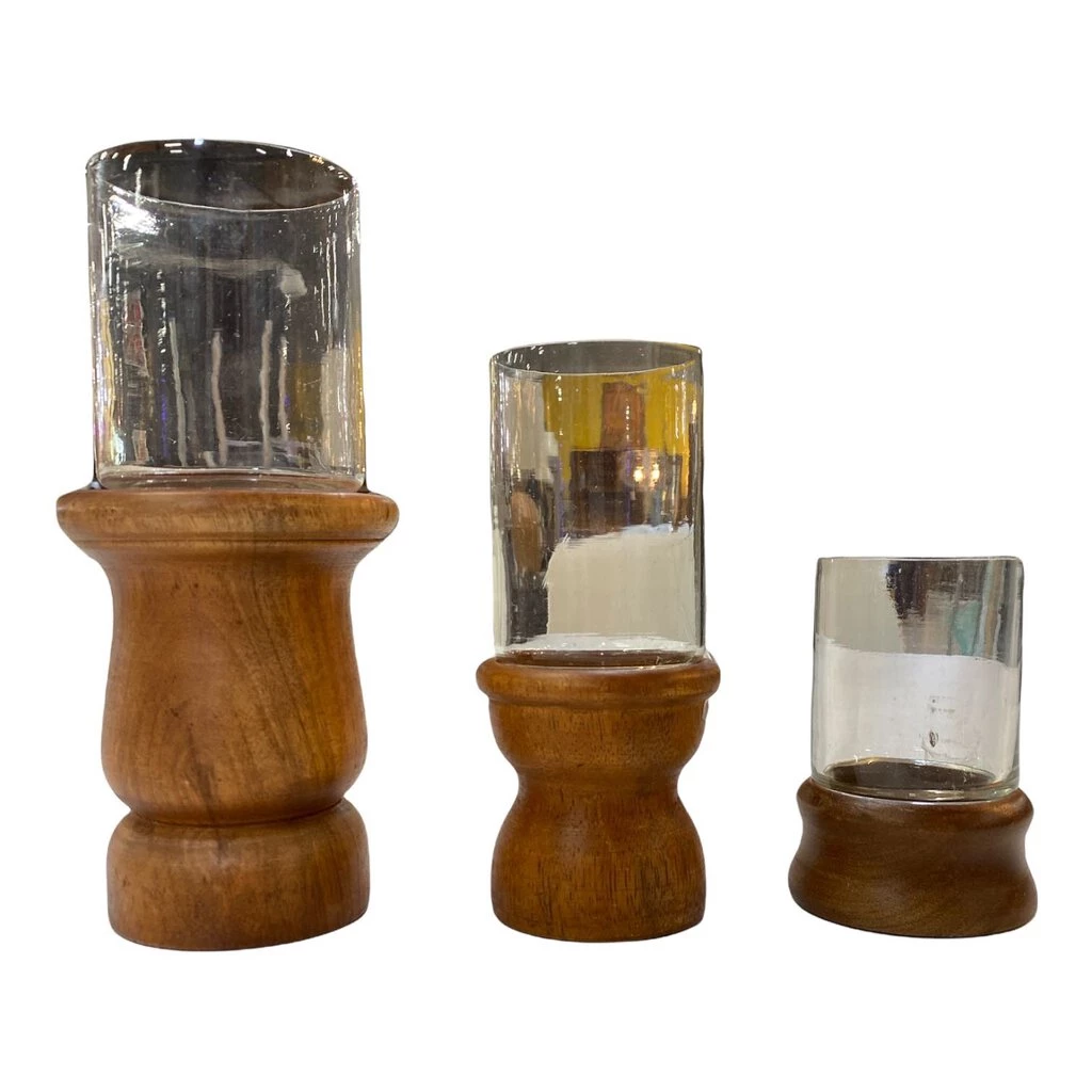 HausOfRex Danish Modern Teak Trio Of Candleholder Looking Playing Loving 1 HausOfRex Danish Modern Teak Trio Of Candleholder Looking Playing Loving