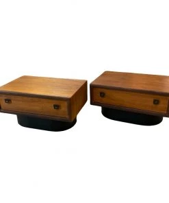 HausOfRex Sleeping Vintage Pair Of Teak Nightstands By R.S. Associates Of Montreal