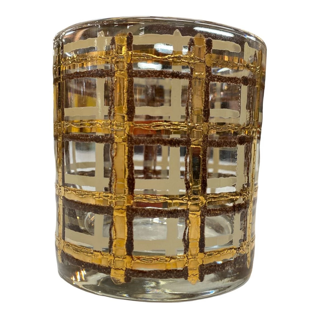 HausOfRex Mid Century Gold And Brown Old Fashioned Glasses Set Of 6 Looking Playing Loving 2 HausOfRex Mid Century Gold And Brown Old Fashioned Glasses Set Of 6 Looking Playing Loving