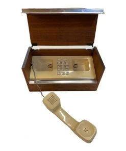 HausOfRex Looking Playing Loving Mid Century Modern Walnut Cased Telephone (display - Not Tested)Cased