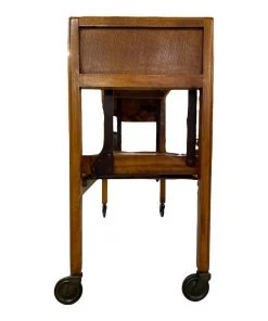 HausOfRex Danish Modern Walnut Adjustable Bar Cart Dining