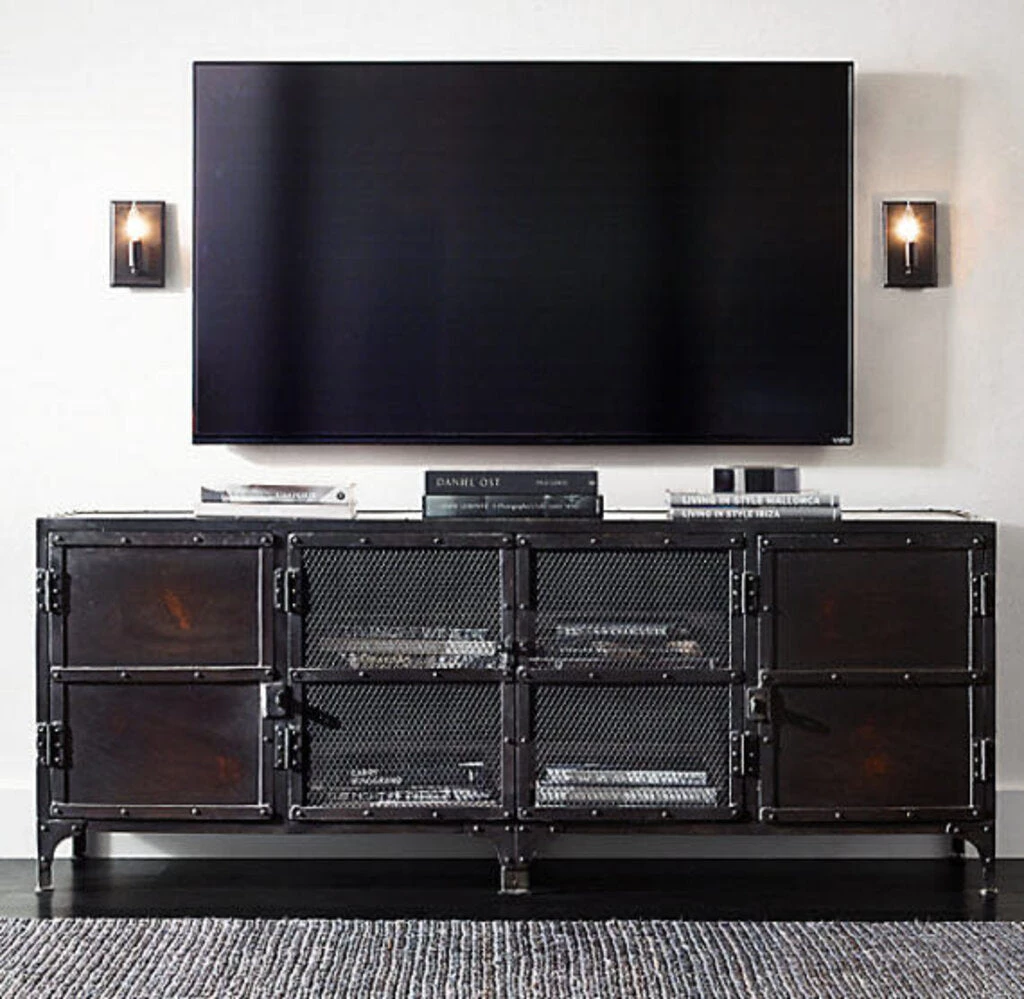 HausOfRex Industrial Metal Media Credenza Living 6 HausOfRex Industrial Metal Media Credenza Living