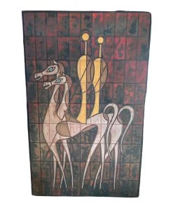 HausOfRex Mid Century Spanish Hors Tile Art Looking Playing Loving