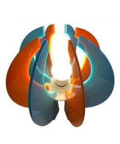 HausOfRex Lighting Sphere | ASTROLUMA Space Age Lamp Opaque Orange/Aqua