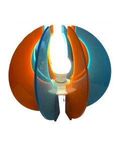 HausOfRex Lighting Sphere | ASTROLUMA Space Age Lamp Opaque Orange/Aqua
