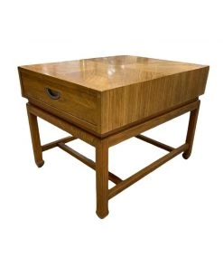 HausOfRex Vintage American Of Martinsville Oak Black Top Side Table