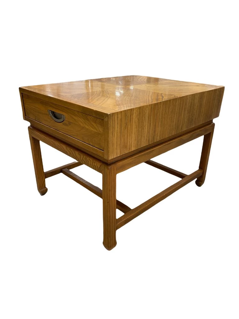 HausOfRex Vintage American Of Martinsville Oak Black Top Side Table 2 HausOfRex Vintage American Of Martinsville Oak Black Top Side Table