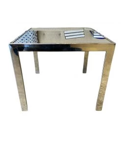 HausOfRex Living Mid Century Chrome/Mirror Side Table