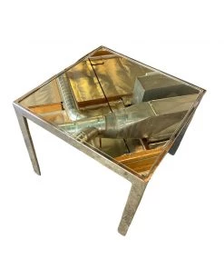 HausOfRex Living Mid Century Chrome/Mirror Side Table