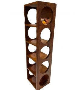 HausOfRex Solid Rosewood Mid Century Modern Wine Rack Looking Playing Loving
