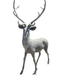 HausOfRex Bronze Buck Deer Sculpture Looking Playing Loving