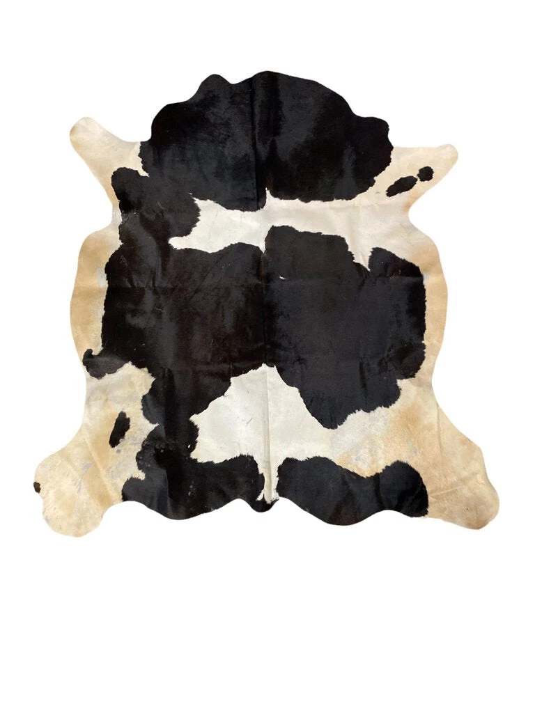 HausOfRex Living Cowhide Rug Black/Beige 1 HausOfRex Living Cowhide Rug Black/Beige