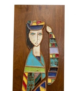 HausOfRex Harris Strong Mid Century Modern Tile Wall Sculpture (pair) On Walnut