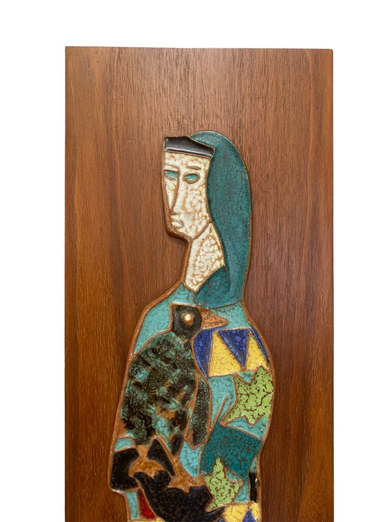 HausOfRex Harris Strong Mid Century Modern Tile Wall Sculpture (pair) On Walnut 3 HausOfRex Harris Strong Mid Century Modern Tile Wall Sculpture (pair) On Walnut