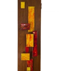 HausOfRex Harris Strong Mid Century Modern Tile Wall Sculpture On Walnut Living
