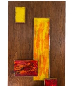 HausOfRex Harris Strong Mid Century Modern Tile Wall Sculpture On Walnut Living