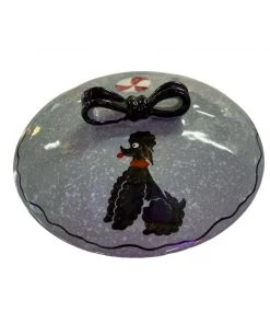 HausOfRex Italian Mid Century Ceramic Poodle Covered Bowl