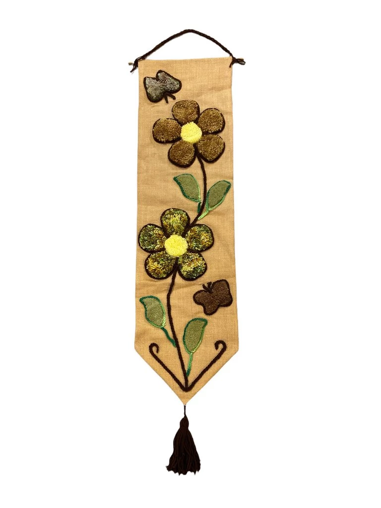 HausOfRex Looking Playing Loving Retro Burlap Wall Hanging Art, Loopy Yarn Flower Embroidered Fabric Banners, Modern Rustic Vintage 1 HausOfRex Looking Playing Loving Retro Burlap Wall Hanging Art, Loopy Yarn Flower Embroidered Fabric Banners, Modern Rustic Vintage