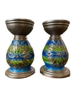 Rosenthal Netter Bitpssi Netter Italian Ceramic Candle Holders (pair)