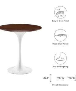 HausOfRex Tulip 20" Side Table White/Chevron