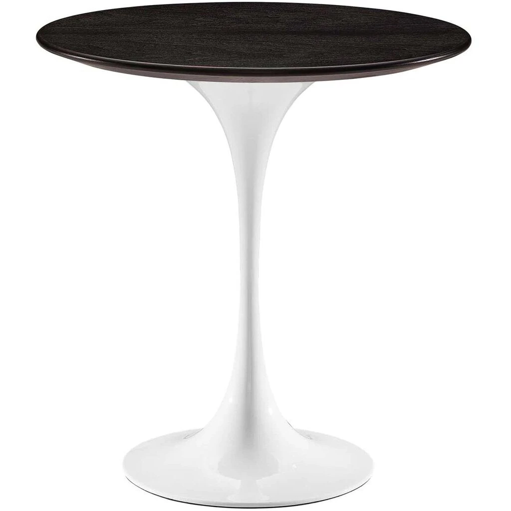 HausOfRex Tulip 20" Side Table White/Walnut Living 1 HausOfRex Tulip 20" Side Table White/Walnut Living