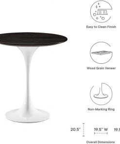HausOfRex Tulip 20" Side Table White/Walnut Living 5 HausOfRex Tulip 20