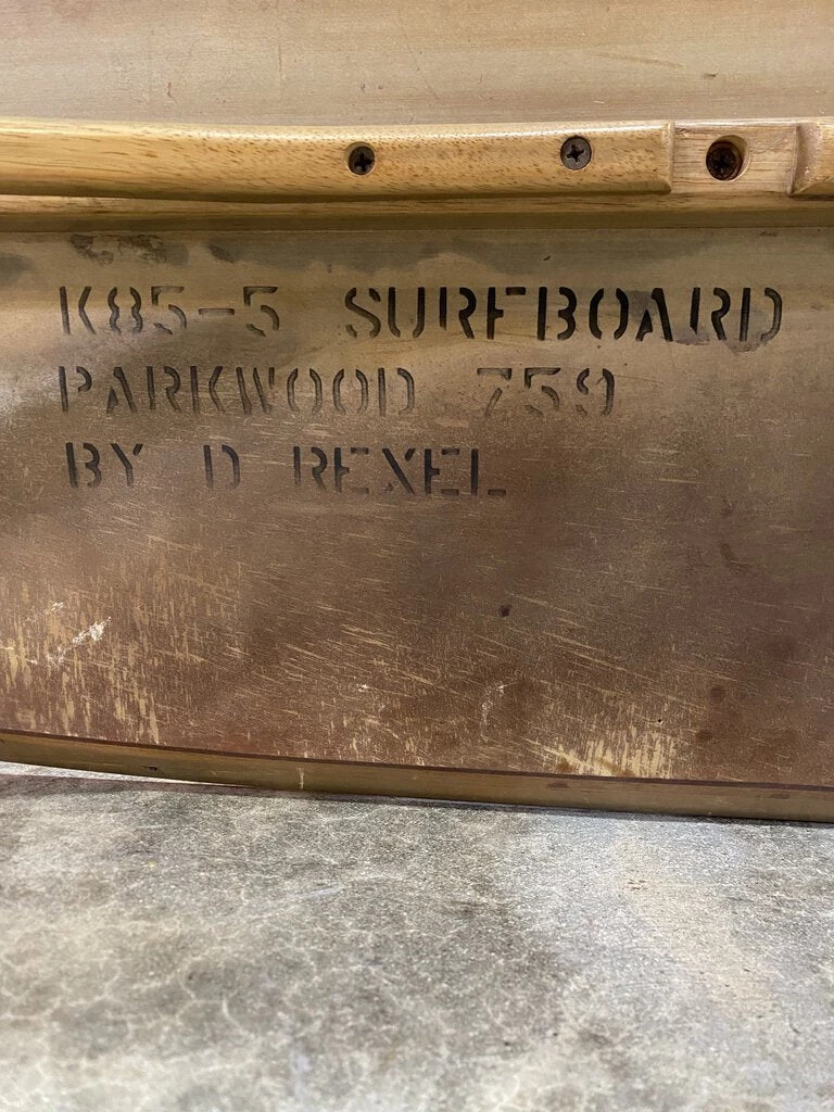 HausOfRex Mid Century Surfboard Coffee Table By John Van Koert For Drexel Parkwood Living 4 HausOfRex Mid Century Surfboard Coffee Table By John Van Koert For Drexel Parkwood Living